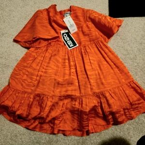 Kenzo Bright Orange Casual Kids Dress